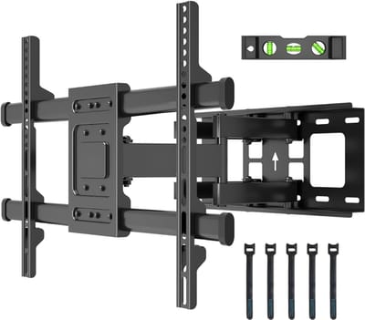 TIM® TV Beugel - TV Beugels Draaibaar en Kantelbaar - TV Beugel Draaibaar - Zwart - 67cm x 42cm x 6cm