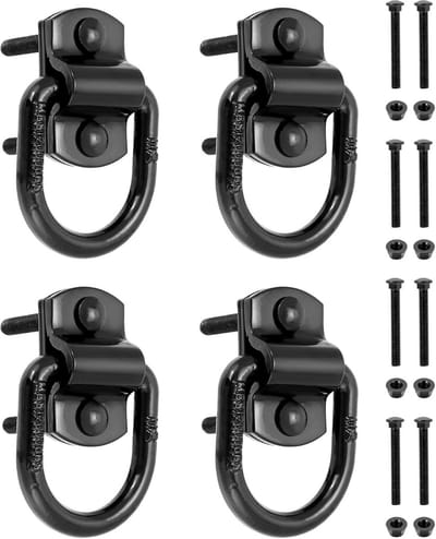 Dailygoods - Set van 4 Heavy-Duty Lashing Eyelets met Montageplaat, 5400kg Draagkracht
