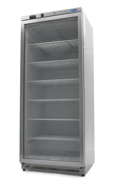 Vrieskast - 600 L - Rvs - met Glazen Deur