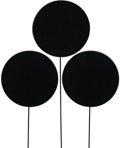 Mini decoratieve krijtbord bloemenprikkers, hout, rond, zwart, Ø 7,5 c