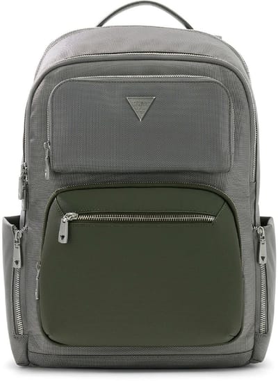 GUESS vrijetijdsrugzak rugzak met laptopvak Berna Squared Backpack Military Green kaki