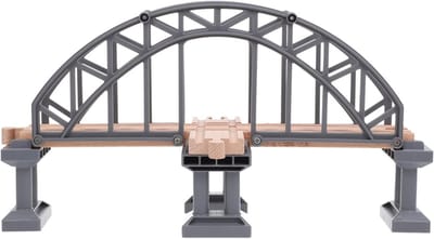 Houten spoorwegaccessoires brug speelgoed 80X43X33cm voor kinderen, stimuleert creatief bouwen en fijne motoriek