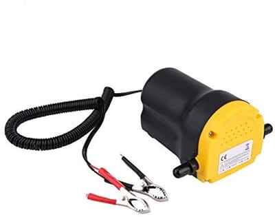 Dailygoods - Afzuigpomp - Olieafzuigpomp 12 V - 60 W - Zwart en Geel - Geschikt voor Motorvoertuigen en Tractoren - 250 Liter per Uur