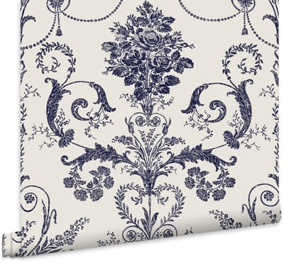 Laura Ashley Josette Behang - Bloemen - 10mx52cm - Blauw
