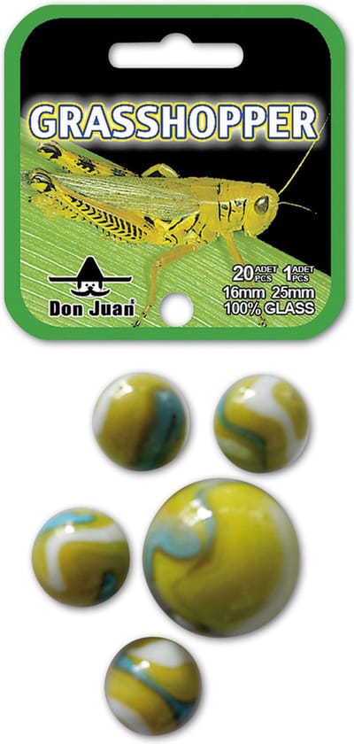 Don Juan knikkers Grasshopper 20x 16mm + 1x 25mm