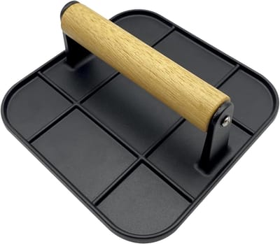 Burgerpers - Grill Press - BBQ Gerechten Maken - Gelijkmatige Druk - 16 cm - Zwart