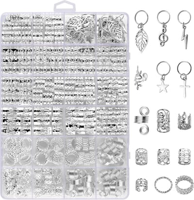 500+ Stuks Haarjuwelen Set voor Braids, Dreadlocks en Vlechten - Haarringe en Clips in Goud