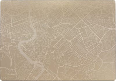 Place Maps Placemat Skyline Rome - Monument van Victor Emanuel II - Kunstleer - Champagne - 1 Stuk