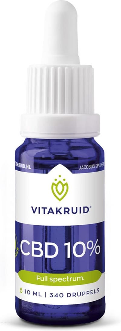 Vitakruid CBD Olie 10% full spectrum met MCT als drager (10ml)
