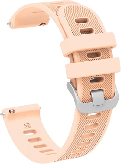 Siliconen bandje - geschikt voor Garmin Venu (2 Plus) / Venu SQ (2) / Vivomove (Style - Sport) / Vivoactive 3 / 5 / 6 / Forerunner 55 / 165 / 245 / 645 / 570 - 42mm - zacht roze