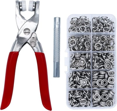 200 Sets Drukknopen met Pliers, 9.5mm Niet-Naaibare Snap Buttons voor DIY Creaties, Kindermode en Tassen