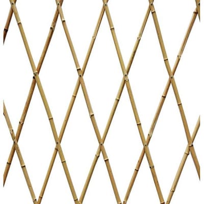 Rekbaar bamboe tuinhek 60 x 240 cm bruin - Privacy en decoratie voor je tuin