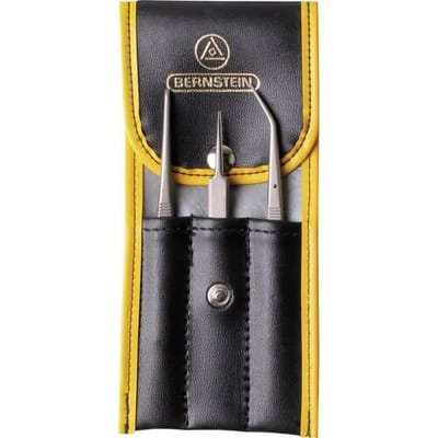BERNSTEIN Tools for Electronics 5-030 Pincetset 3-delig Super-spits, Stomp, Spits, gebogen, fijn 160 mm