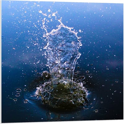 Forex - Steen plonzend in Water - 80x80cm Foto op Forex
