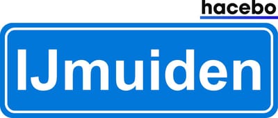 Hacebo - Plaatsnaam Sticker - 29x10 CM - IJmuiden sticker - Verkeersborden sticker - grappige cadeaus - IJmuiden