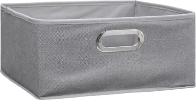 5Five Opbergmand/kastmand - grijs - linnen - 14 liter - 31 x 31 x 15 cm - Opbergbox - Vakkenkast manden