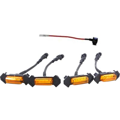 LED-grille-rijverlichting, 4 stuks voorbumper-motorkapgrille-ledverlichting met zekeringvervanging voor Toyota geel