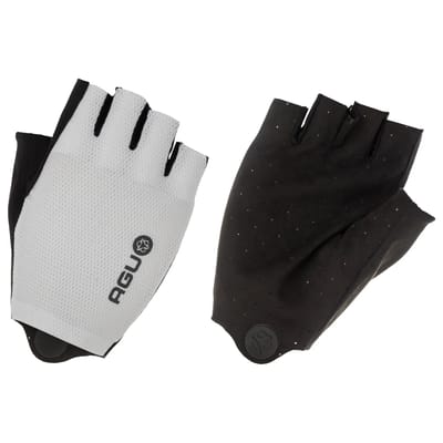 AGU High Summer - Fietshandschoenen - Vingerloos - Unisex - Geperforeerde Serino handpalm - Zonder padding - Suède duim - Wit - XS