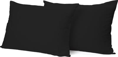 Eleganzzz Kussensloop Hotelsluiting Percal Katoen - Zwart - Kussensloop 60x70cm - Kussenslopen set van 2 - 100% Katoen