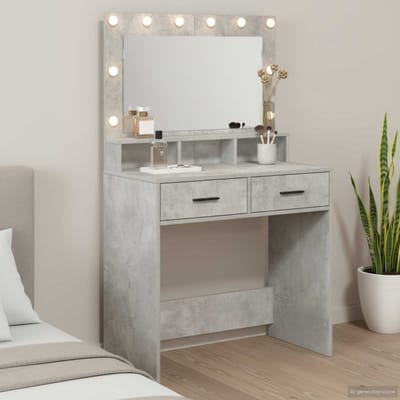 vidaXL - Kaptafel - Beton - Grijs - 79 - x - 41 - x - 135 - cm - Bewerkt - hout