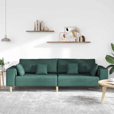 vidaXL - Bank - Donkergroen - 250 - x - 77 - x - 76 - cm - Stof