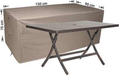 Raffles Covers Beschermhoes tuintafel - 150 x 90 H: 75 cm - RT150 - Waterdicht - Ademend - UV-bestendig - Elastisch rijgkoord - Beschermhoes tuinmeubelen