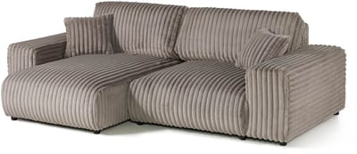 MASSIVMOEBEL24.DE hoekbank grijs 100% polyester 237x144x79 cm SOFAS deels gemonteerd
