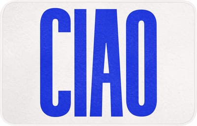 Badmat 80x50 cm - Antislip - Ciao - Hoofdletters - Blauw - Minimalistisch - Badmatten voor badkamer - Badkamermat - Douchemat - Badkamer mat