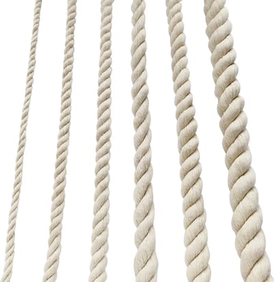 Dailygoods- Katoenen Touw 8mm - Dikkere Diameter - Macramé Plantenhangerset - Terrastouw voor Tuin - Zacht en Duurzaam - 20 Meter Lengte