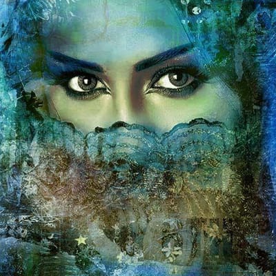 Safaary - Arabisch schilderij Beautiful Lina Blauw