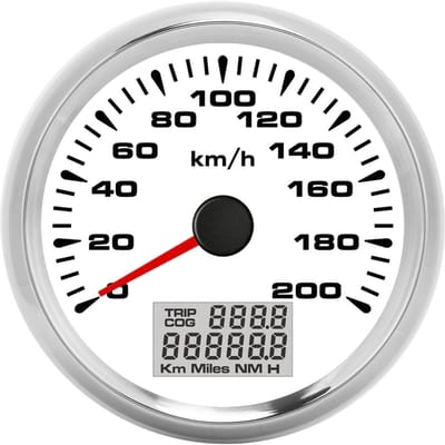85mm Analoge GPS Snelheidsmeter 200km/u Waterdicht 7 Achtergrondverlichting Wit Wijzerplaat Chroom Rand voor 12 24V Marine Motorfiets Vrachtwagen gray