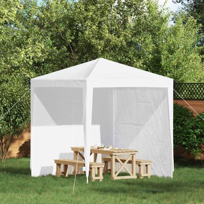 vidaXL - Party - Tent - Zijwand - 2 - st - 200 - x - 195 - cm - Wit - PE - en - staal