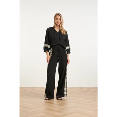 Smashed Lemon Luchtige blouse met contrasterende borduring |