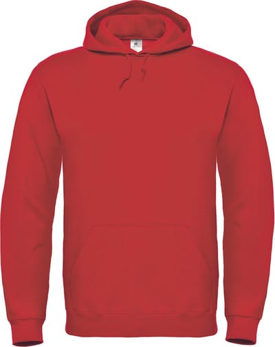 Cotton Rich Hooded Sweatshirt B&C Collectie maat S Rood