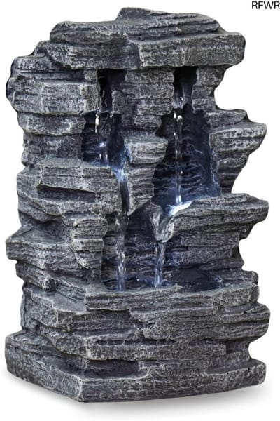 RFWR® Fontein Grand Canyon Stone Effect 19 x 16 x 28 cm met LED Verlichting