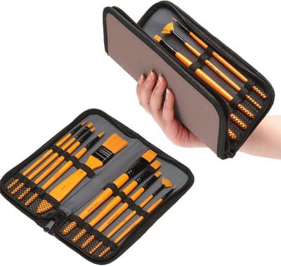 Nylon Watercolour Penselen Set met Opbergtas voor Beginners en Professionele Schilders - 10 Stuks, Ideaal voor Schilderen en Kunstprojecten