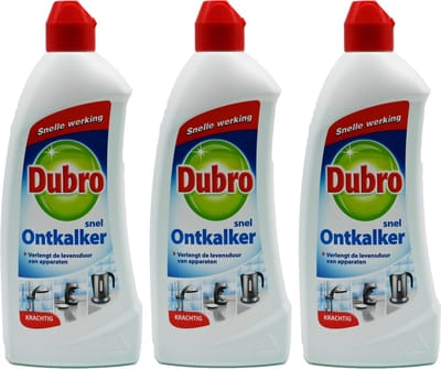 3x Dubro Snelontkalker - Snel ontkalker voor koffiezetapparaten, waterkoker, douchekop, strijkijzer, Senseo - 3 x 500ml