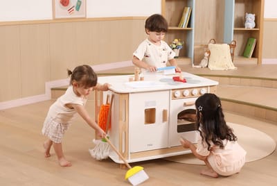 Vigatoys - Houten - All in One Speelcentrum - met - Keuken & Wasmachine
