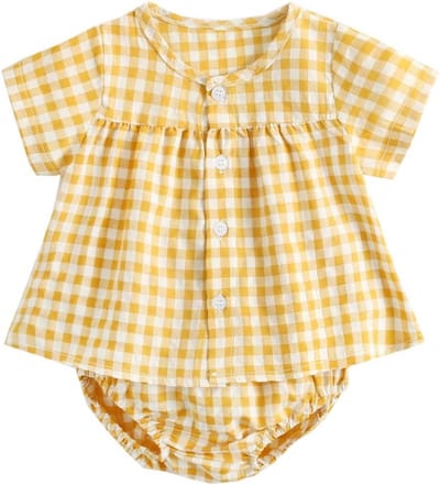 Katoenen baby kledingset met korte mouwen en print