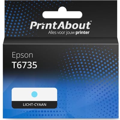 PrintAbout huismerk Inktcartridge T6735 Licht-cyaan Geschikt voor Epson