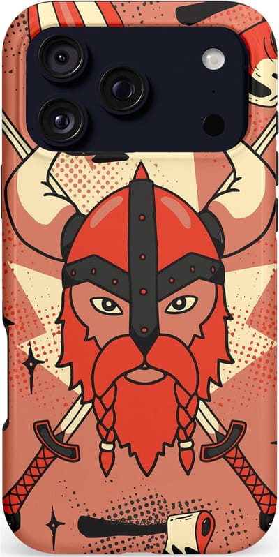 Casetastic hoesje geschikt voor Apple iPhone 17 Pro Max - MagSafe - Dubbellaagse bescherming - Gehoornde Strijder - Fashion Case - Koraal Terracotta Taupe Donkergrijs