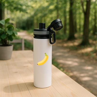 Hacebo® - Bananen waterfles met draaidop grijs - Fruitschaal - fruit liefhebbers - Banaan - vrucht - gezond eten - water fles - 850ML