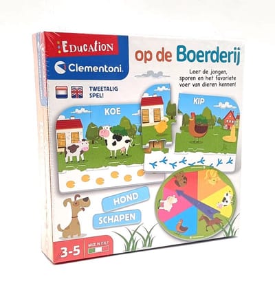 Clementoni - Education - Op De Boerderij - Tweetalig Spel ( Engels/Nederlands) - 3+ Jaar