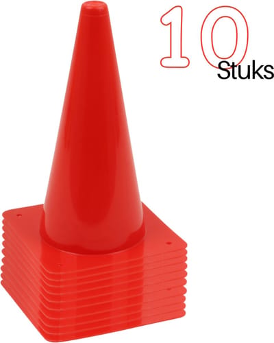 Rode Pionnen 10 stuks - 31 cm Sport pionnen - Kegels Rood