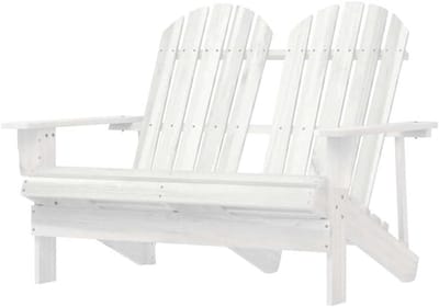 Adirondack Tuinstoel - Dubbele Stoel - Buiten Ontspannen - Massief Dennenhout - 1195 cm breed - Wit