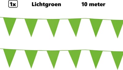 Vlaggenlijn lichtgroen 10 meter - vlaglijn festival feest party verjaardag thema feest kleur