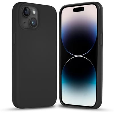Coverzs Solid silicone case geschikt voor Apple iPhone 14 (zwart) - iPhone 14 hoesje zwart - iPhone 14 case geschikt voor Apple - Luxe siliconen hoesje met 3-laags bescherming