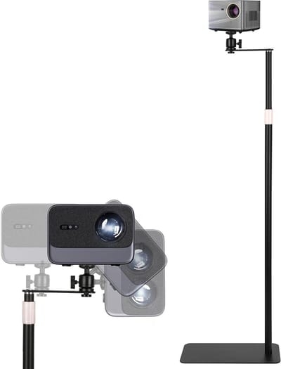 Projectorstandaard Vloer - Projectorhouder Beamer - Thuisbioscoop Opzetten - In Hoogte Verstelbaar - 90-126 cm - Zwart
