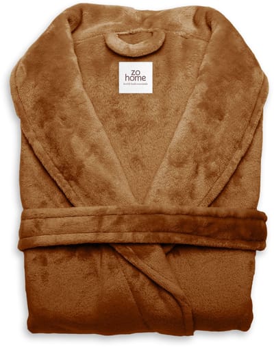 Zohome Badjas Cara - Kamerjas voor Dames en Heren - Maat S - Ochtendjas - Geschikt voor de Sauna - Oranje