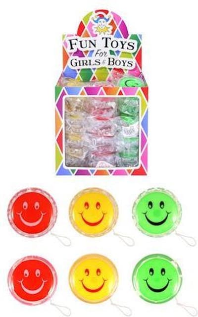 Uitdeelcadeautjes - Vrolijke Smiley JOJO'S in Traktatiebox (36 stuks)